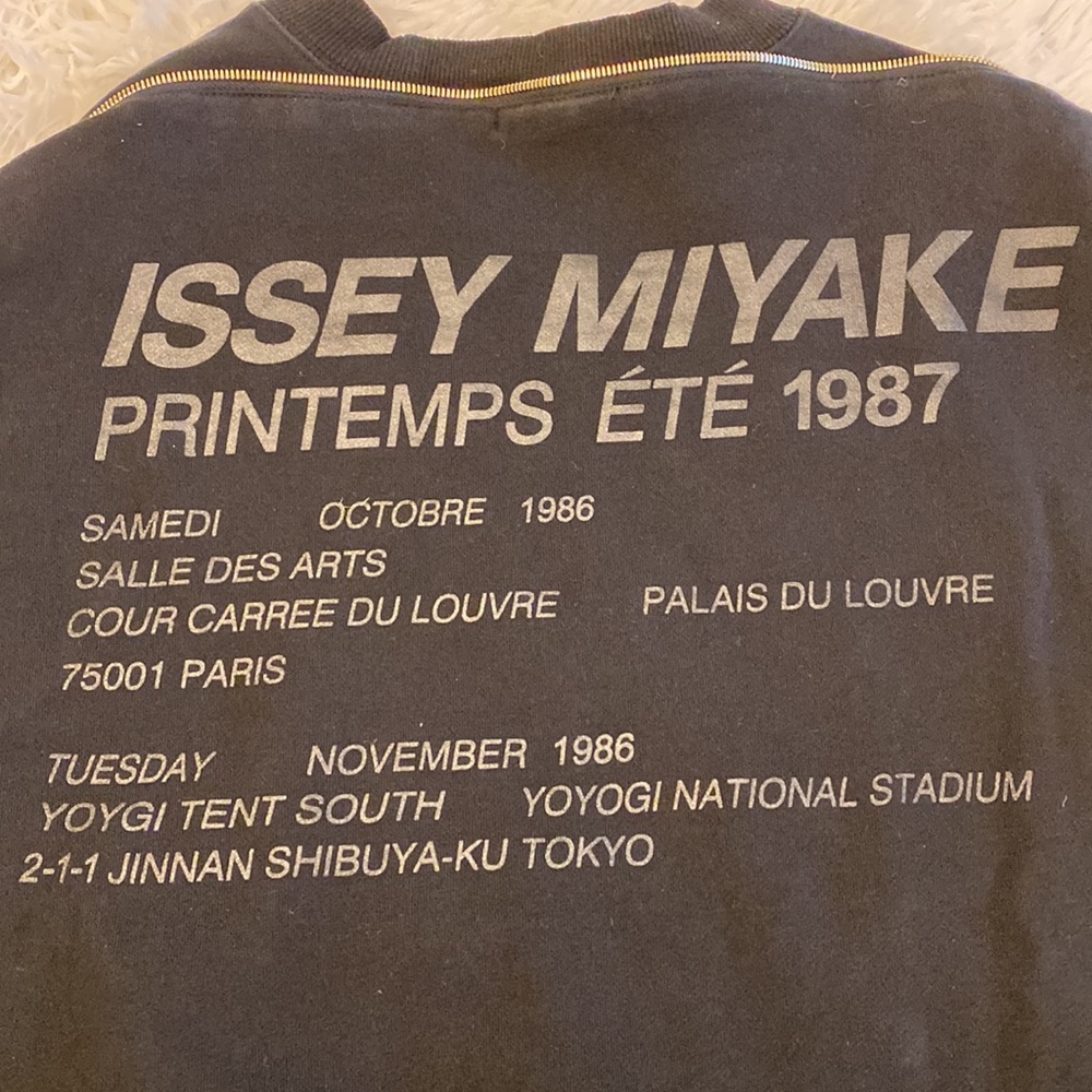 ISSEY MIYAKE | Vintage Black Printemps 1987 cotton zipper sweatshirt Men size M - Picture 8 of 9
